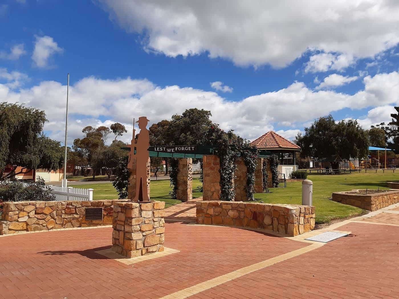 The memorial rotunda in Pingelly Memorial Park, Western Australia